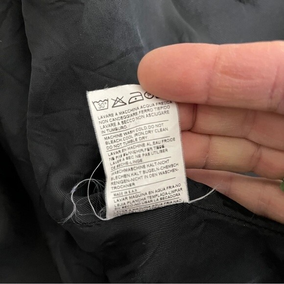 BENETTON Black Jacket Blazer Belted Snap Closure Lined Oversized Collar Size 44 - Picture 8 of 15